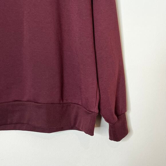 Harmony & Balance Mock Neck Fleece Pullover Sweatshirt Burgundy Large - Picture 5 of 9